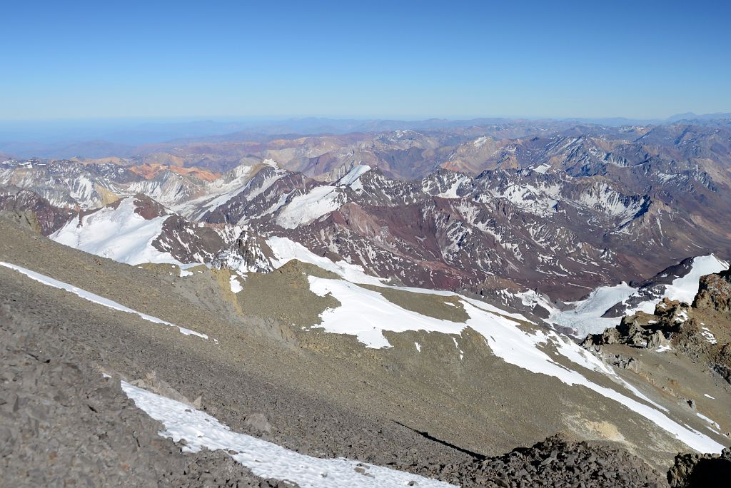 18 Cerro de los Horcones And Cuerno In The Foreground With Cerro El Tordillo, Cerro Piloto In The Distance From Independencia Hut 6390m On The Climb To Aconcagua Summit